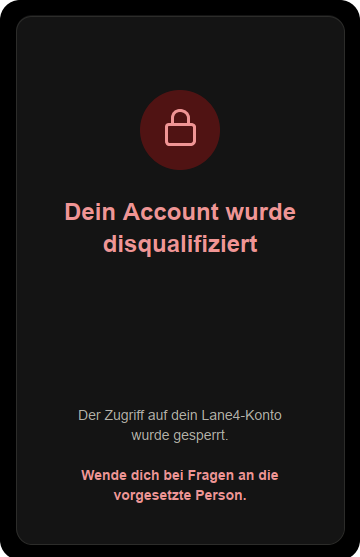 Account disqualified